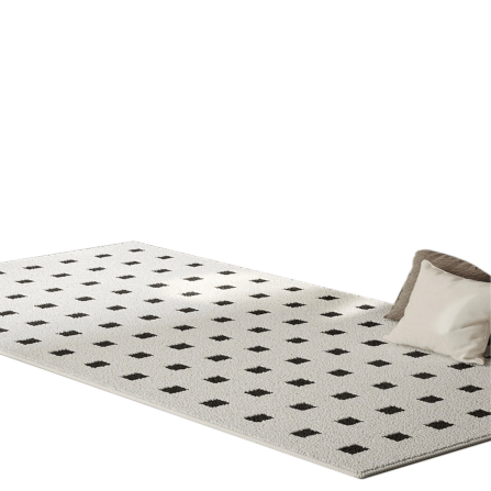 พรม MJHOMEDESIGNS BEDSIDE CARPET 76 ขนาด 60*160 ซม. ขาว-ดำ NO.3_0